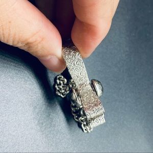 Vintage 1940's-50's Silver Tone Glove Handkerchief Clip.  Rare